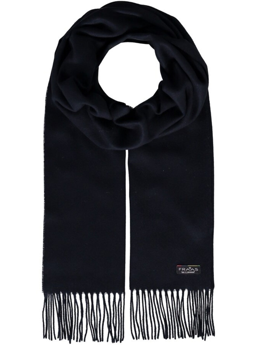 V. FRAAS Charcoal Fringe Scarf NWT
